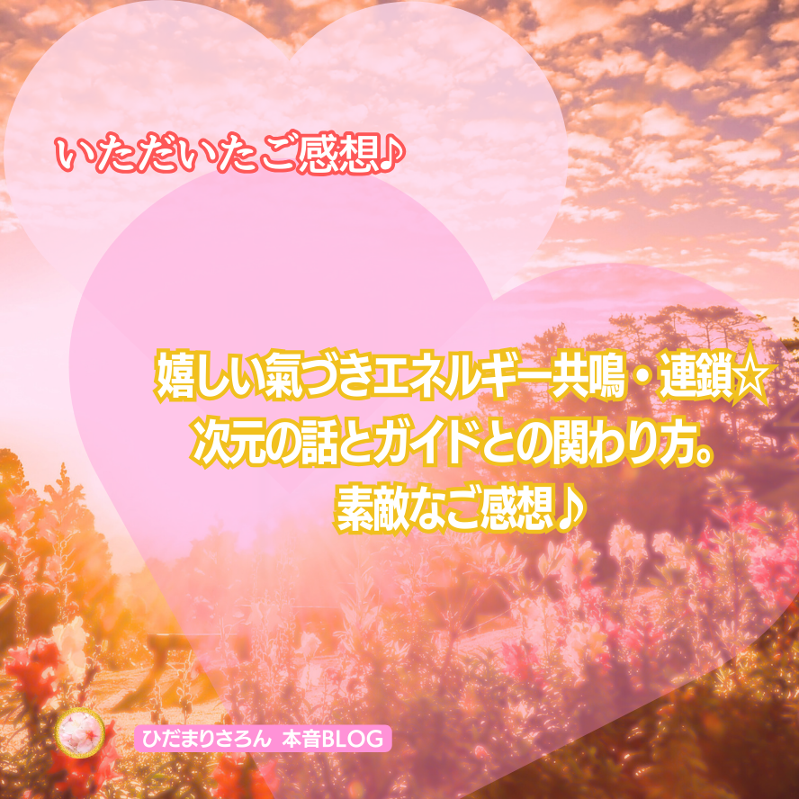 嬉しい氣づきエネルギー共鳴・連鎖☆次元の話とガイドとの関わり方。素敵なご感想♪